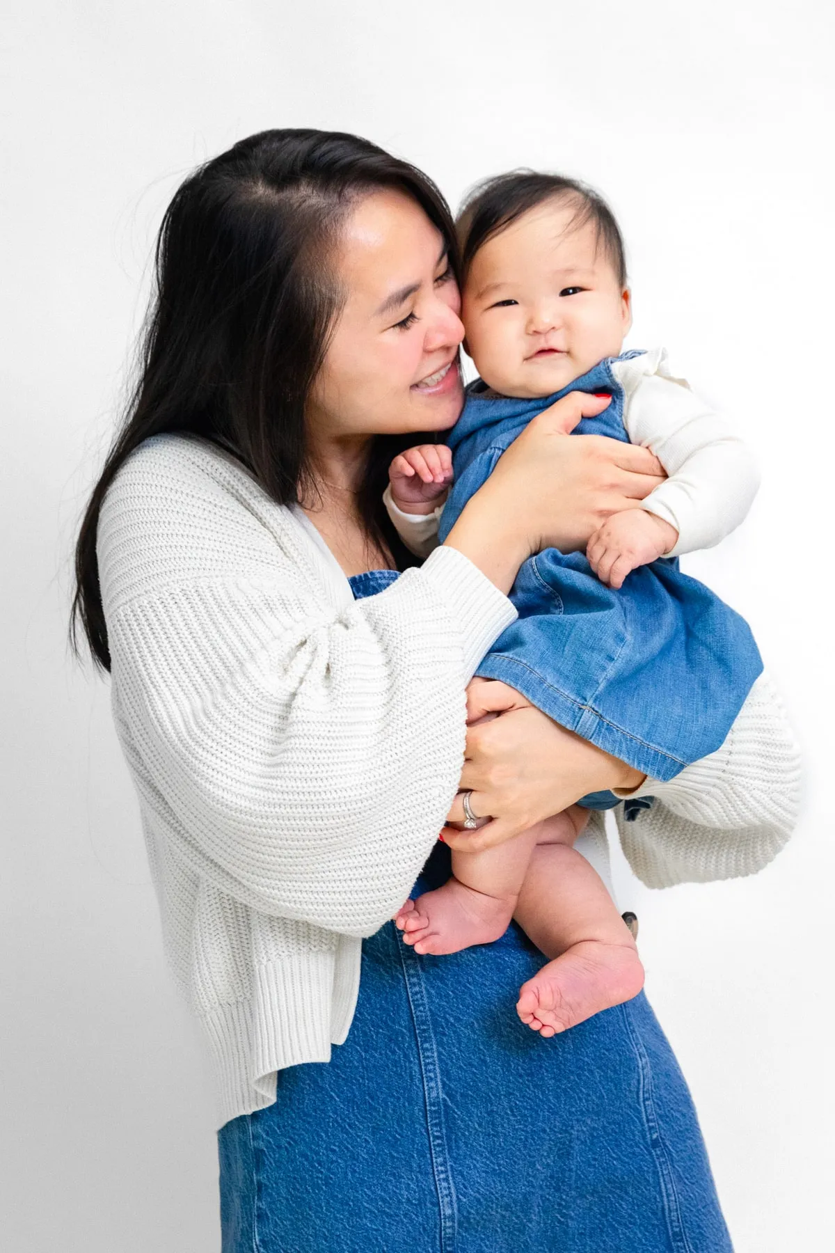 Mother and baby studio portrait